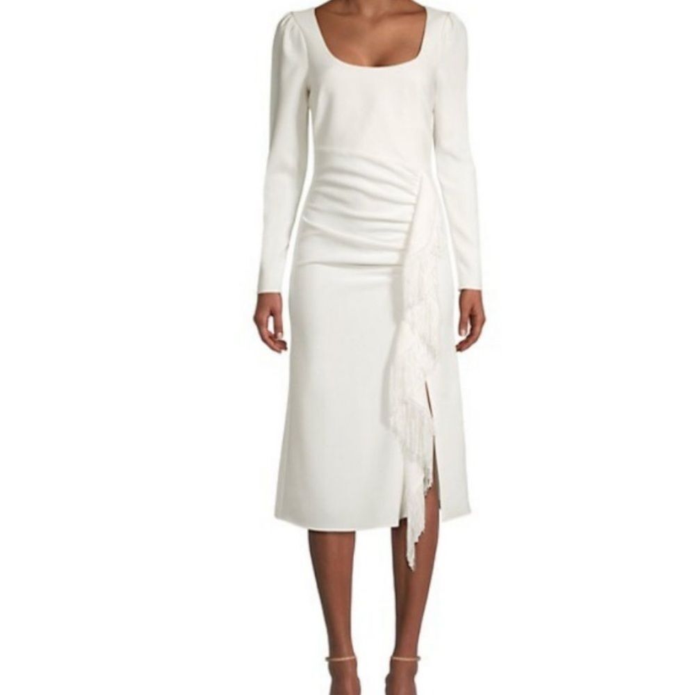 NWT Likely - Charlie Long-Sleeve Fringe Midi-Dress - Size 0